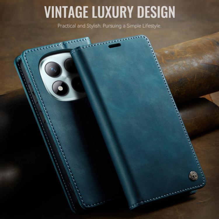 For Redmi Note 15 Pro+ 5G Global 163.3mm CaseMe 033 Calf Leather Lining Microfibre RFID Blocking Phone Case