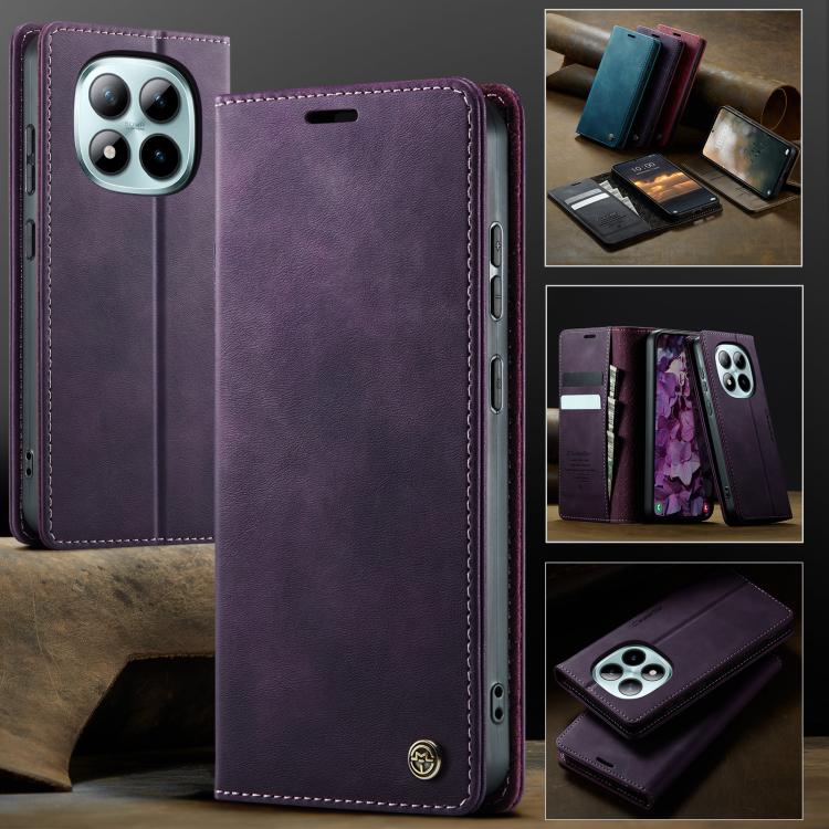 For Redmi Note 15 Pro+ 5G Global 163.3mm CaseMe 033 Calf Leather Lining Microfibre RFID Blocking Phone Case