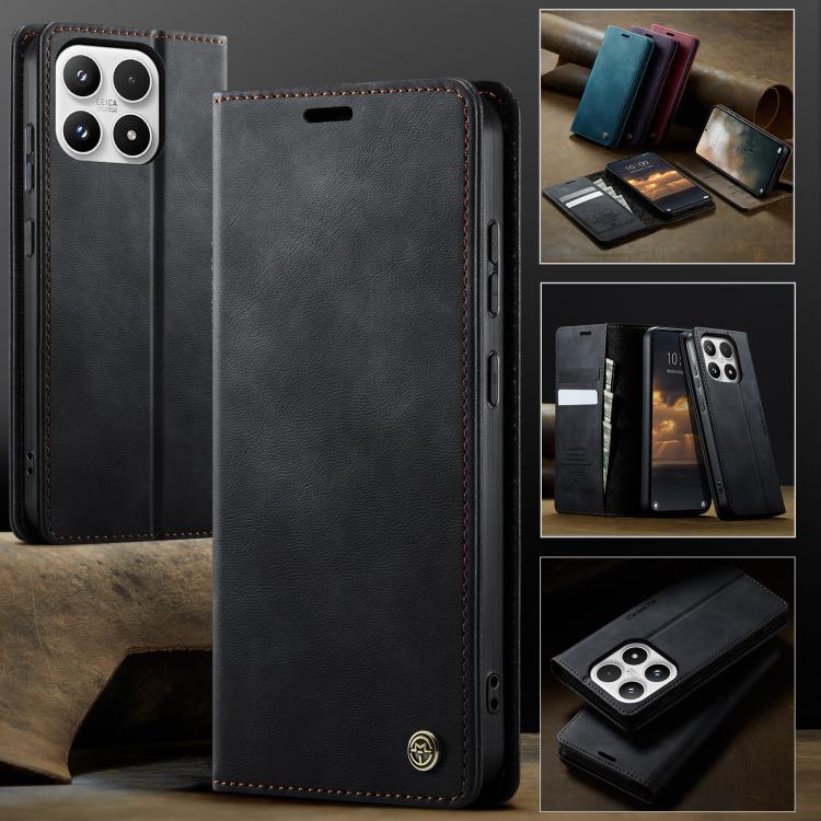 For Xiaomi 17 CaseMe 033 Calf Leather Lining Microfibre RFID Blocking Phone Case
