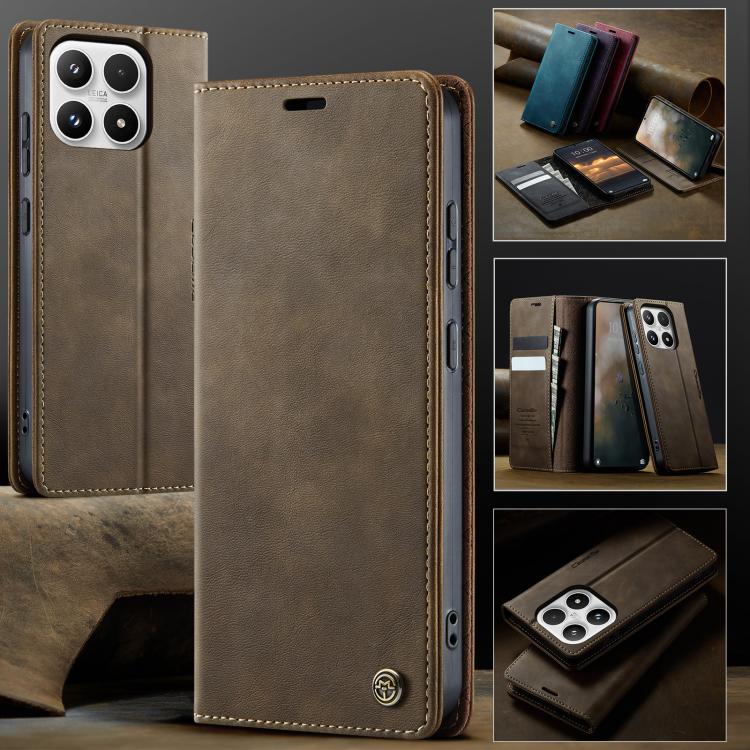 For Xiaomi 17 CaseMe 033 Calf Leather Lining Microfibre RFID Blocking Phone Case