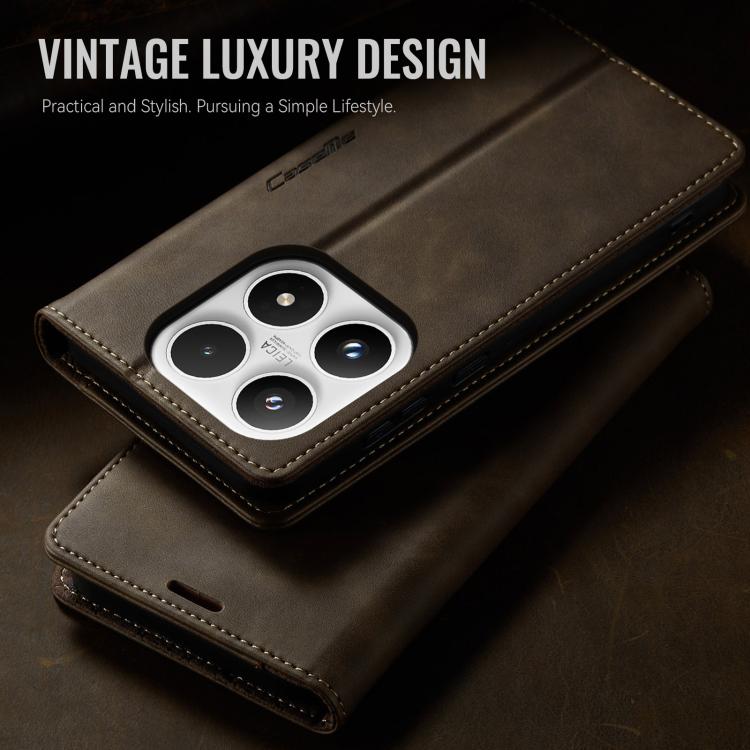 For Xiaomi 17 CaseMe 033 Calf Leather Lining Microfibre RFID Blocking Phone Case