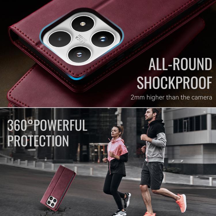For Xiaomi 17 CaseMe 033 Calf Leather Lining Microfibre RFID Blocking Phone Case
