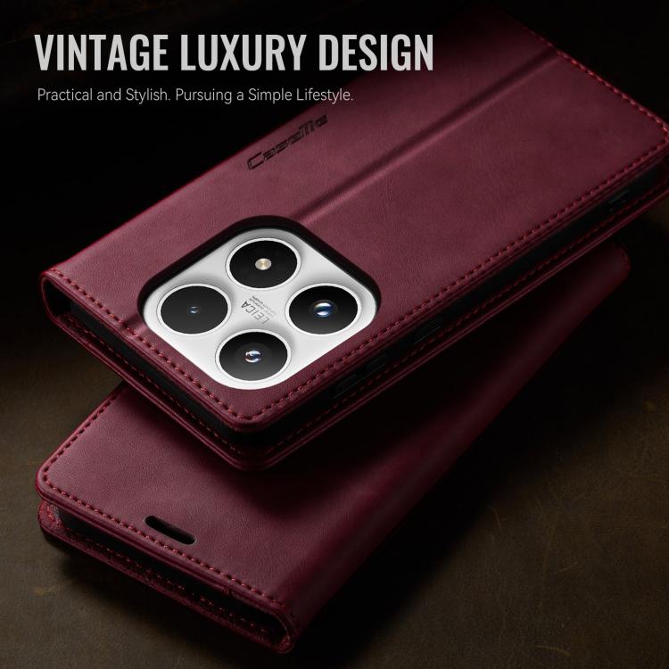 For Xiaomi 17 CaseMe 033 Calf Leather Lining Microfibre RFID Blocking Phone Case