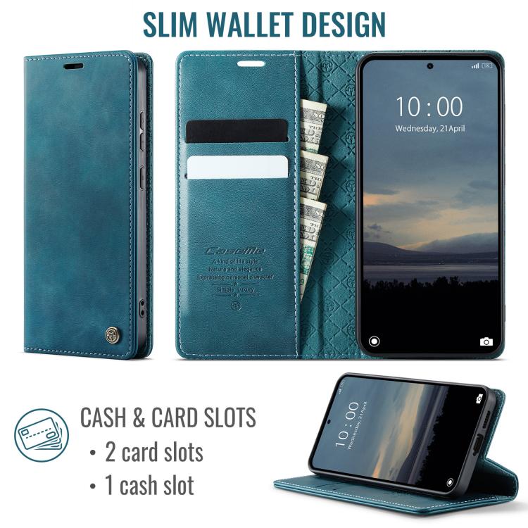 For Xiaomi 17 CaseMe 033 Calf Leather Lining Microfibre RFID Blocking Phone Case