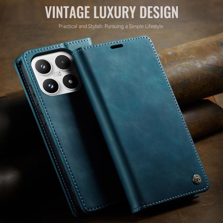For Xiaomi 17 CaseMe 033 Calf Leather Lining Microfibre RFID Blocking Phone Case