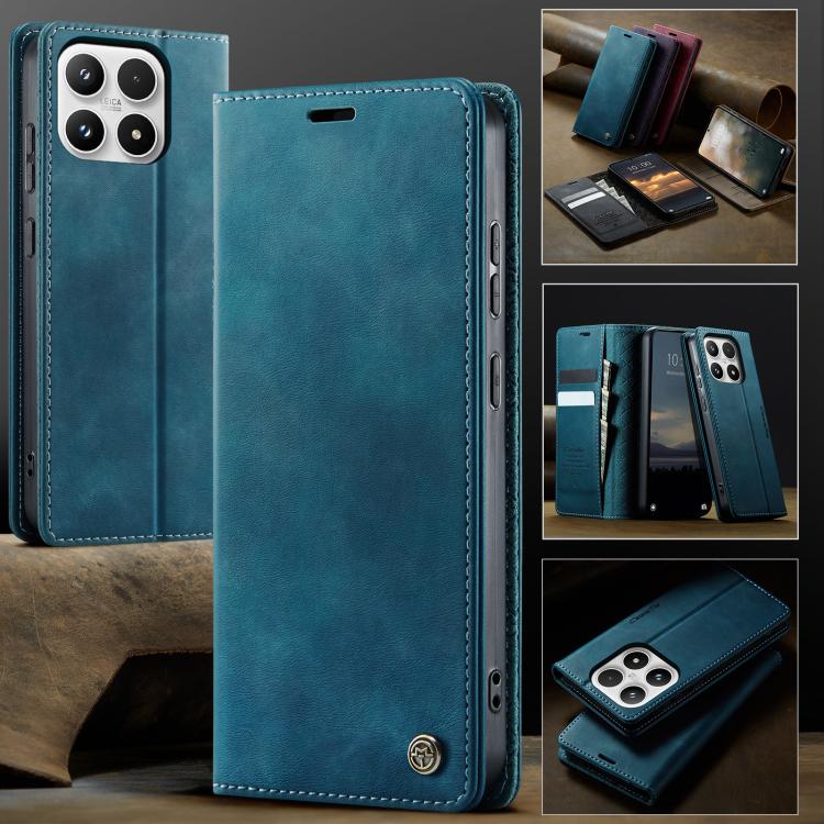 For Xiaomi 17 CaseMe 033 Calf Leather Lining Microfibre RFID Blocking Phone Case