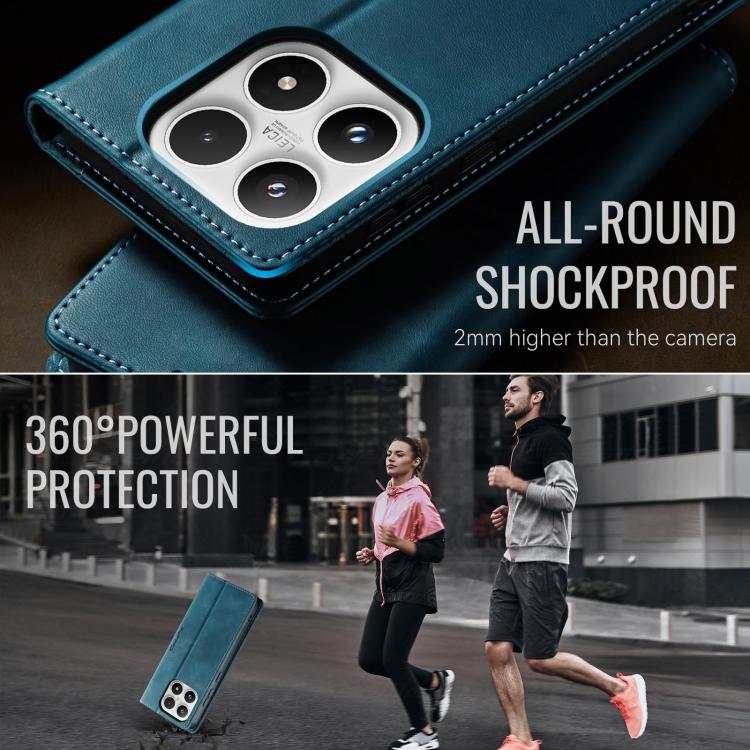 For Xiaomi 17 CaseMe 033 Calf Leather Lining Microfibre RFID Blocking Phone Case