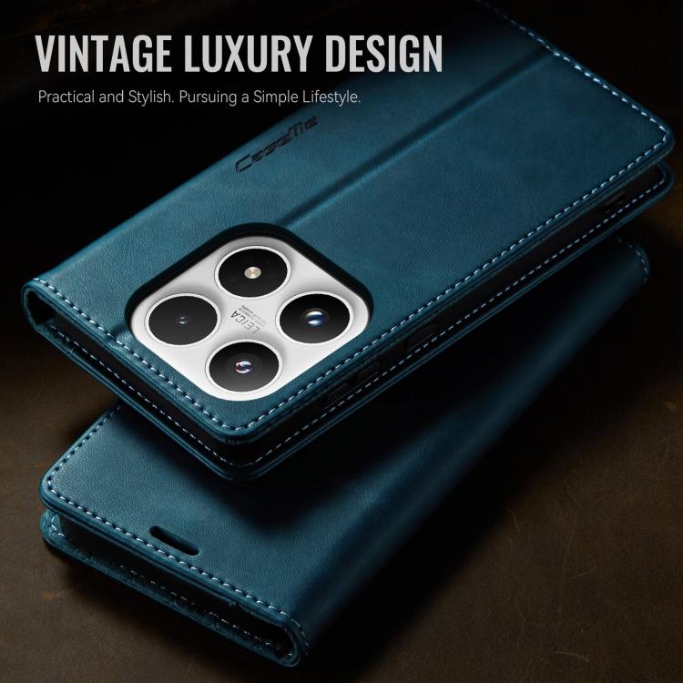 For Xiaomi 17 CaseMe 033 Calf Leather Lining Microfibre RFID Blocking Phone Case