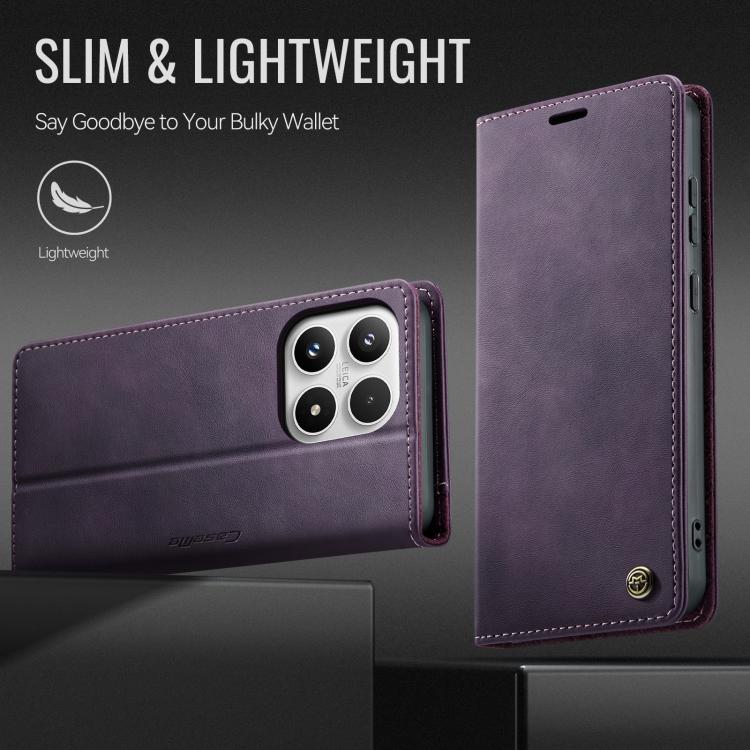 For Xiaomi 17 CaseMe 033 Calf Leather Lining Microfibre RFID Blocking Phone Case