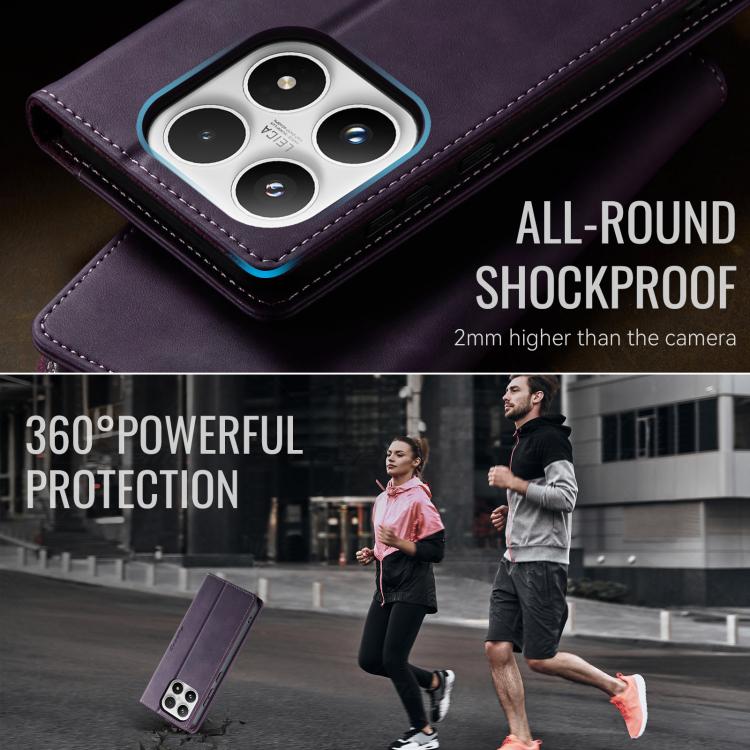 For Xiaomi 17 CaseMe 033 Calf Leather Lining Microfibre RFID Blocking Phone Case