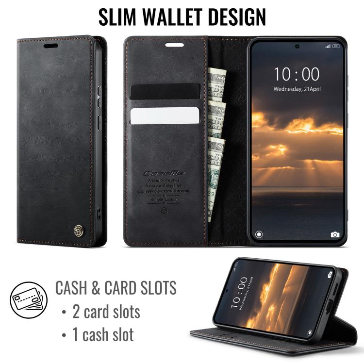 For Xiaomi 17 Ultra CaseMe 033 Calf Leather Lining Microfibre RFID Blocking Phone Case