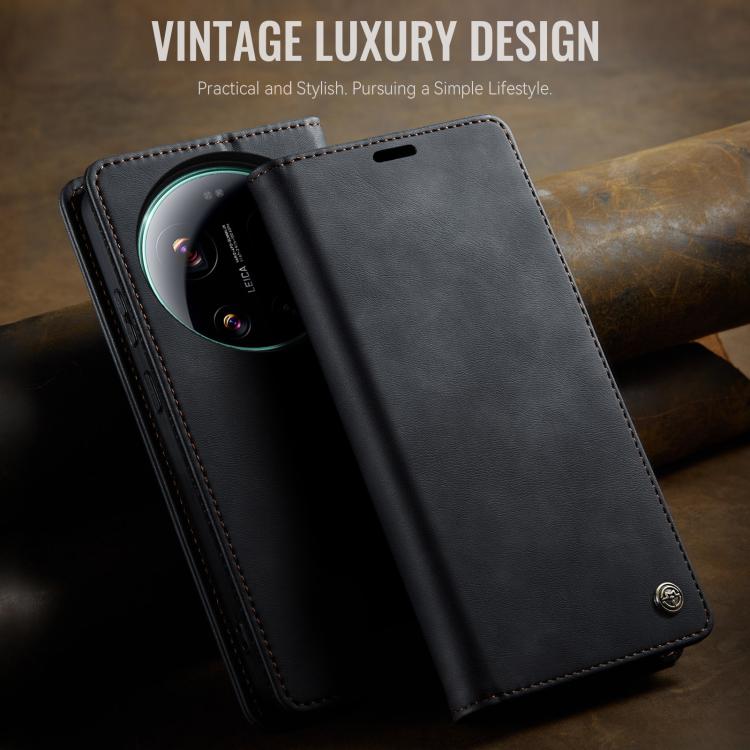 For Xiaomi 17 Ultra CaseMe 033 Calf Leather Lining Microfibre RFID Blocking Phone Case