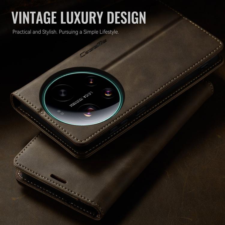 For Xiaomi 17 Ultra CaseMe 033 Calf Leather Lining Microfibre RFID Blocking Phone Case