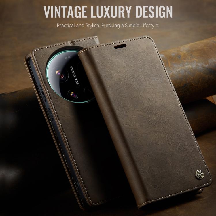 For Xiaomi 17 Ultra CaseMe 033 Calf Leather Lining Microfibre RFID Blocking Phone Case