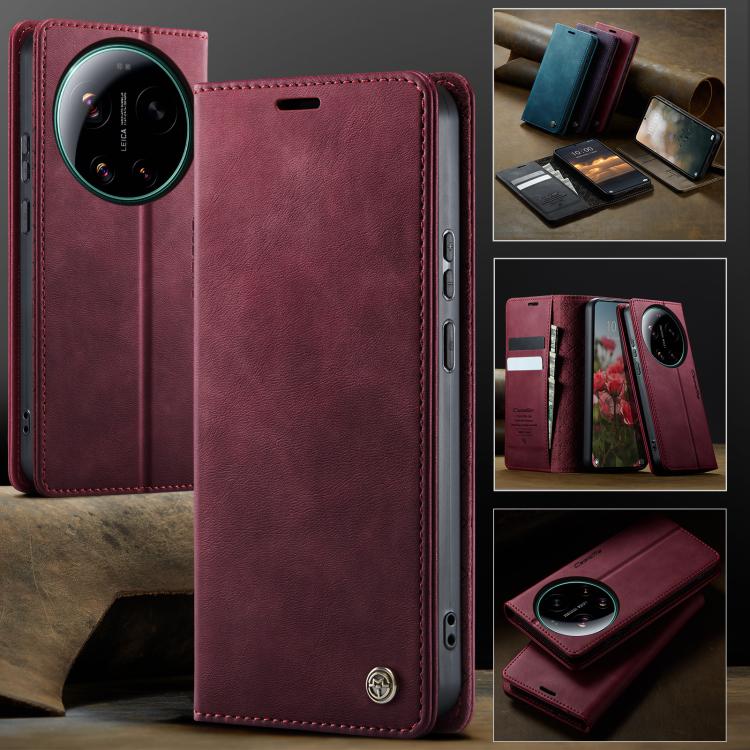 For Xiaomi 17 Ultra CaseMe 033 Calf Leather Lining Microfibre RFID Blocking Phone Case