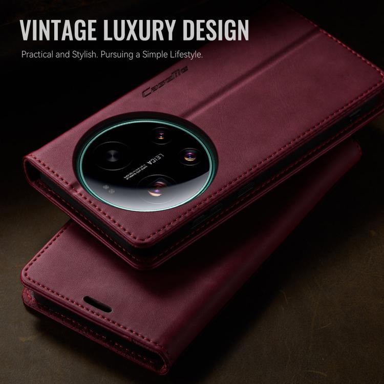 For Xiaomi 17 Ultra CaseMe 033 Calf Leather Lining Microfibre RFID Blocking Phone Case