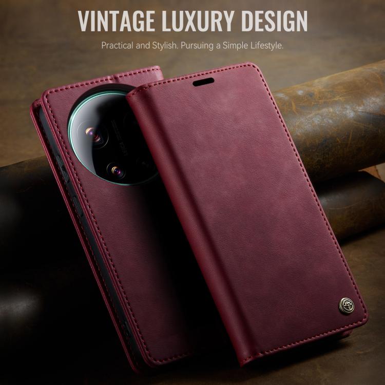 For Xiaomi 17 Ultra CaseMe 033 Calf Leather Lining Microfibre RFID Blocking Phone Case