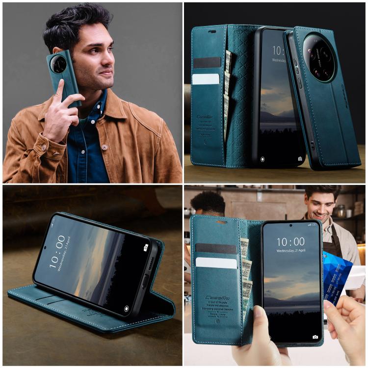 For Xiaomi 17 Ultra CaseMe 033 Calf Leather Lining Microfibre RFID Blocking Phone Case