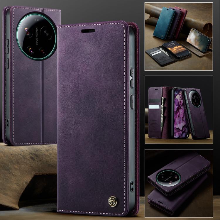 For Xiaomi 17 Ultra CaseMe 033 Calf Leather Lining Microfibre RFID Blocking Phone Case