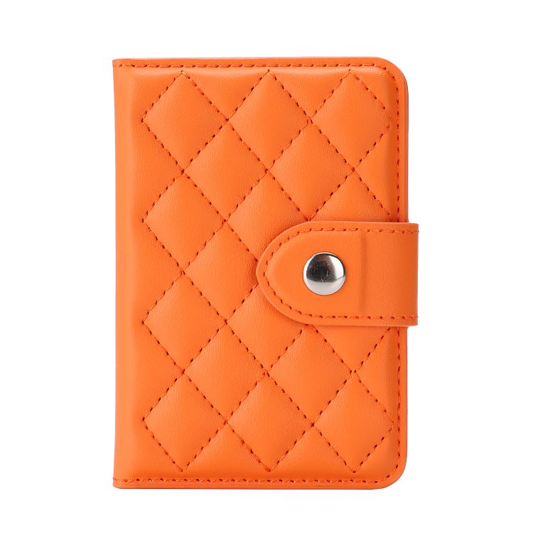 Diamond-Patterned Magnetic Vegan Leather Card Bag