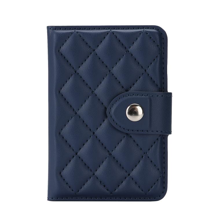 Diamond-Patterned Magnetic Vegan Leather Card Bag