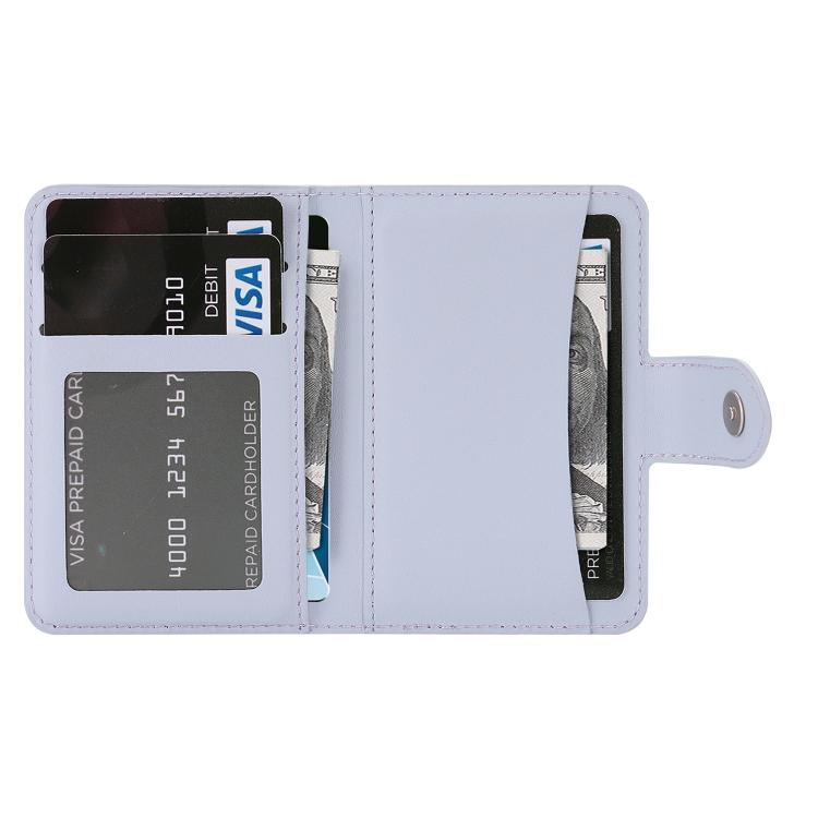 Diamond-Patterned Magnetic Vegan Leather Card Bag