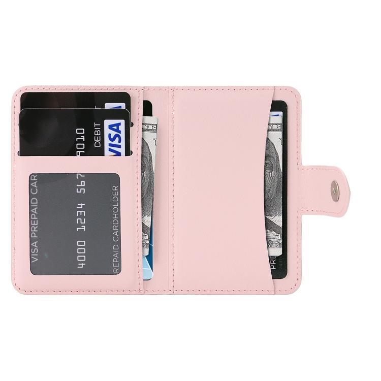 Diamond-Patterned Magnetic Vegan Leather Card Bag