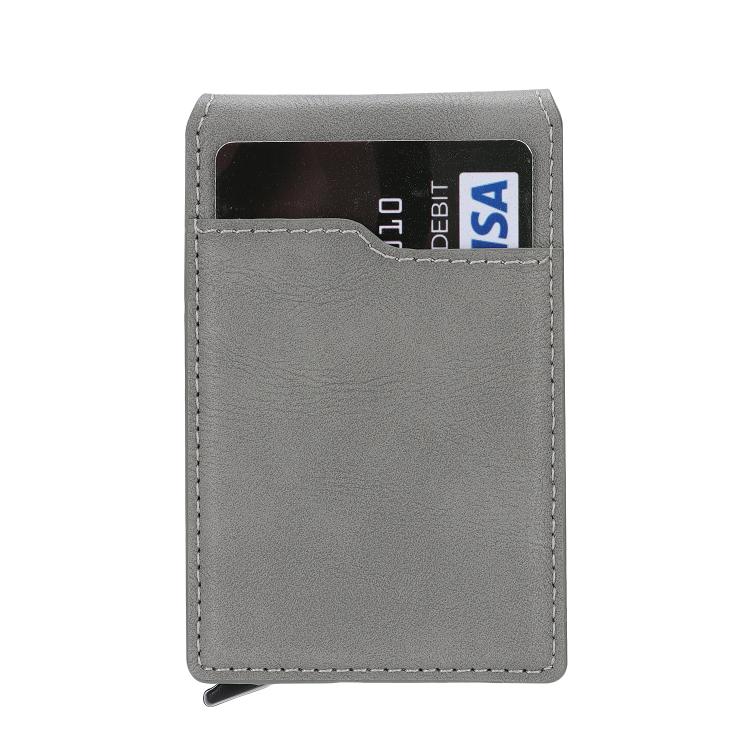 Magnetic Alloy Ring Vegan Leather Card Bag