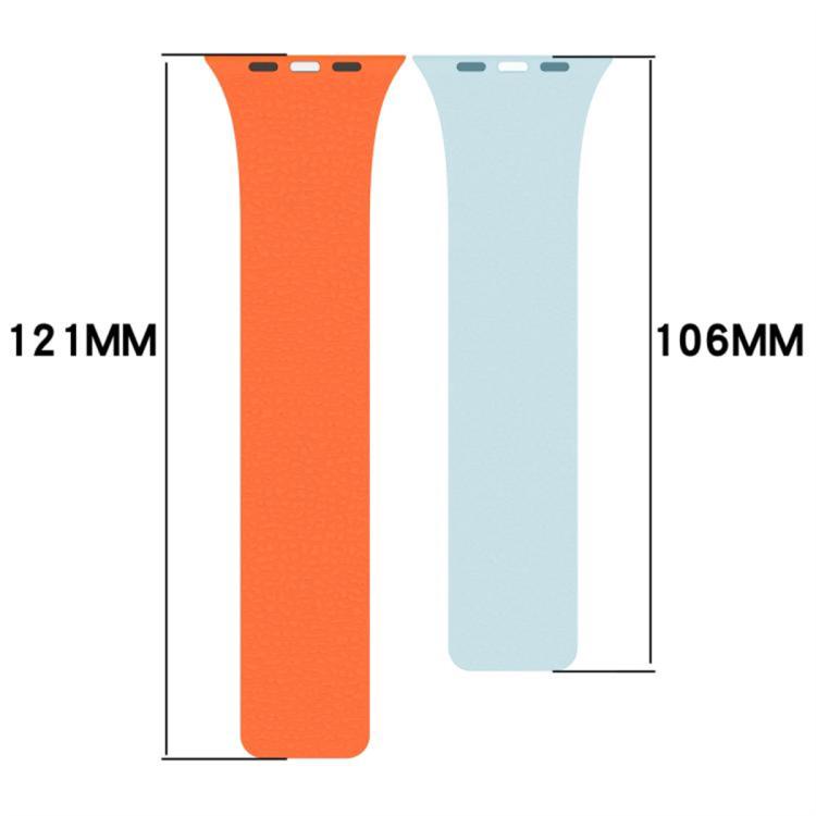 For Apple Watch 42mm / 41mm / 40mm / 38mm Color-blocking Litchi Texture Magnetic Silicone Watch Band