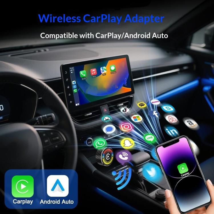 M47 2 in 1 AI Box CarPlay / Android Auto Wired to Wireless Converter Car Wireless Adapter