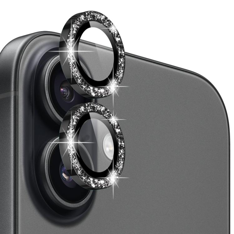 For iPhone 17 NORTHJO 1 Set Camera Lens Protector Glitter Metal Ring Film