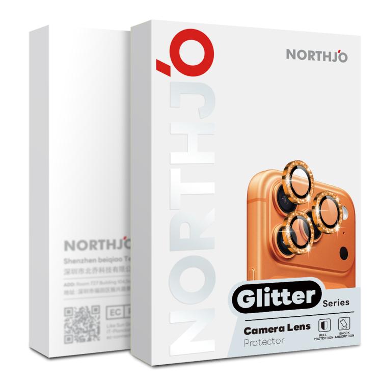 For iPhone 17 NORTHJO 1 Set Camera Lens Protector Glitter Metal Ring Film