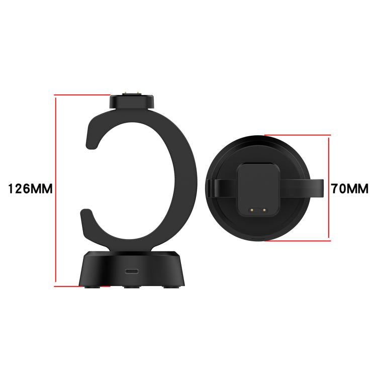 For Xplora X6 Play / X6 Pro C-Shaped Smart Watch Charging Stand Charging Dock Base - Black