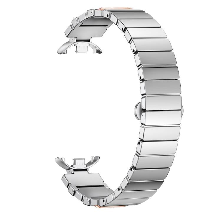 For Xiaomi Smart Band 10 / 9 / 8 Diamond Stainless Steel Metal Watch Band - Silver