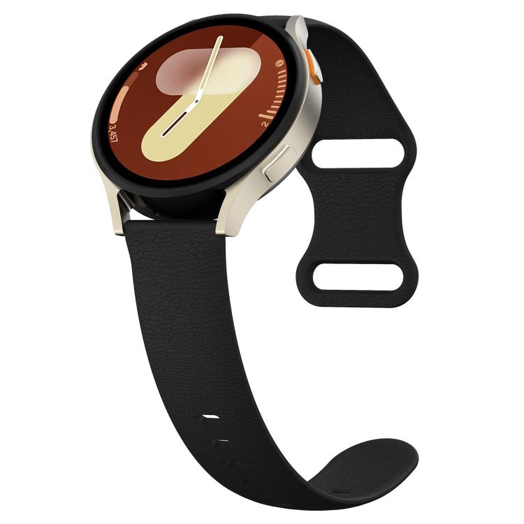 18mm Lychee Texture Butterfly Clasp Solid Color Silicone Watch Band