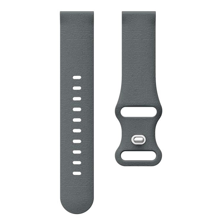 18mm Lychee Texture Butterfly Clasp Solid Color Silicone Watch Band