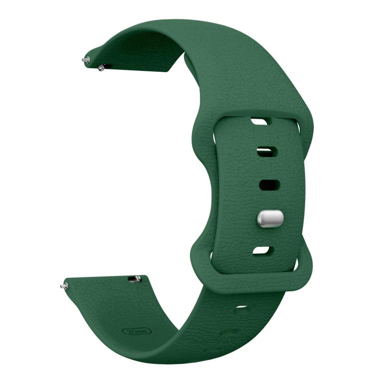 18mm Lychee Texture Butterfly Clasp Solid Color Silicone Watch Band