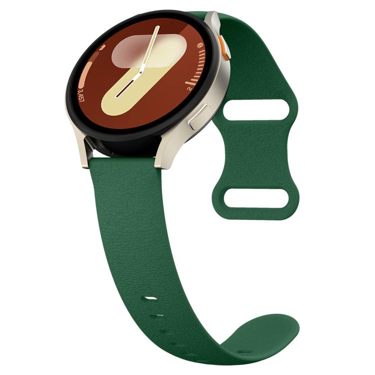 18mm Lychee Texture Butterfly Clasp Solid Color Silicone Watch Band