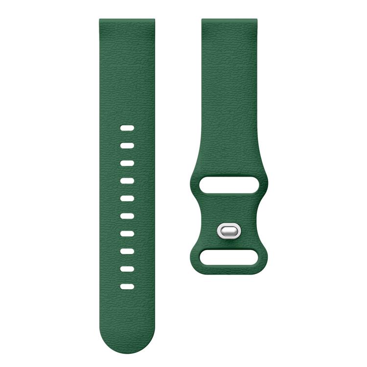 18mm Lychee Texture Butterfly Clasp Solid Color Silicone Watch Band
