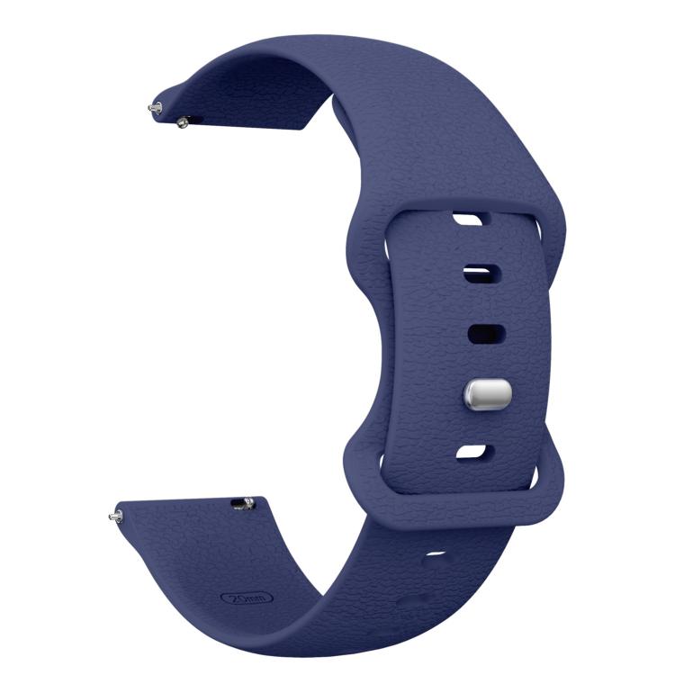 18mm Lychee Texture Butterfly Clasp Solid Color Silicone Watch Band