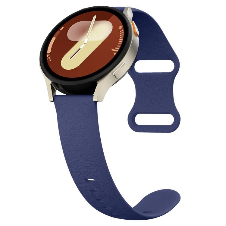 18mm Lychee Texture Butterfly Clasp Solid Color Silicone Watch Band