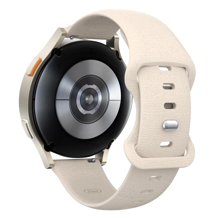 18mm Lychee Texture Butterfly Clasp Solid Color Silicone Watch Band