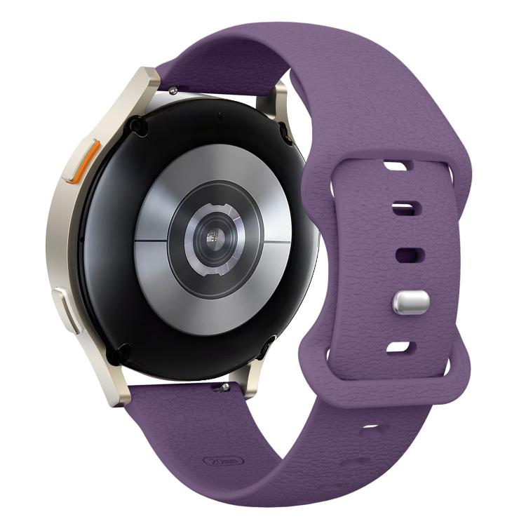 18mm Lychee Texture Butterfly Clasp Solid Color Silicone Watch Band