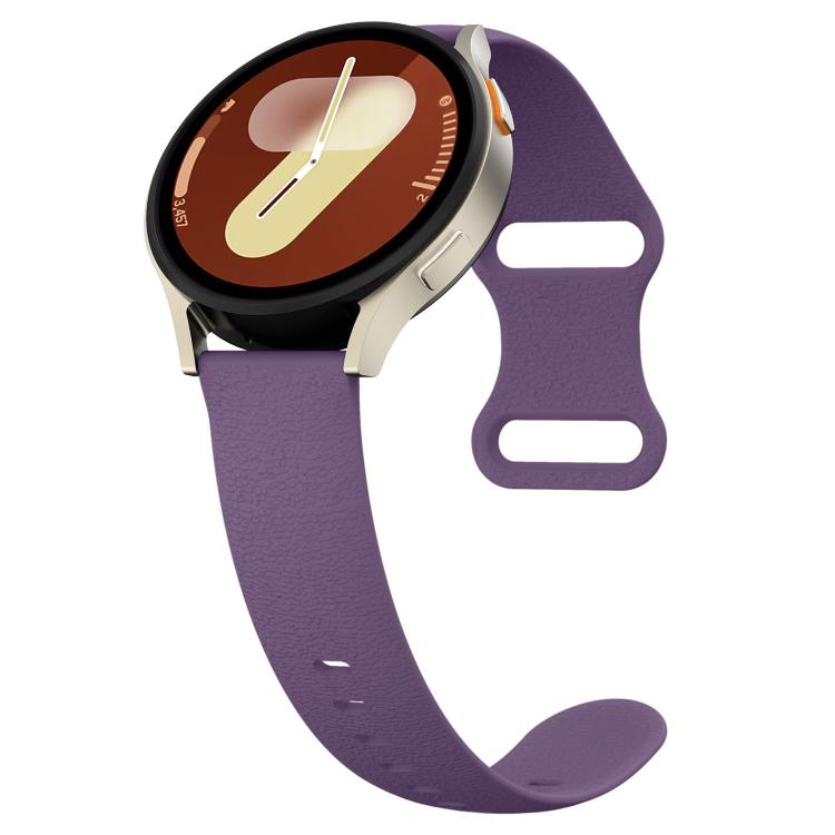 18mm Lychee Texture Butterfly Clasp Solid Color Silicone Watch Band