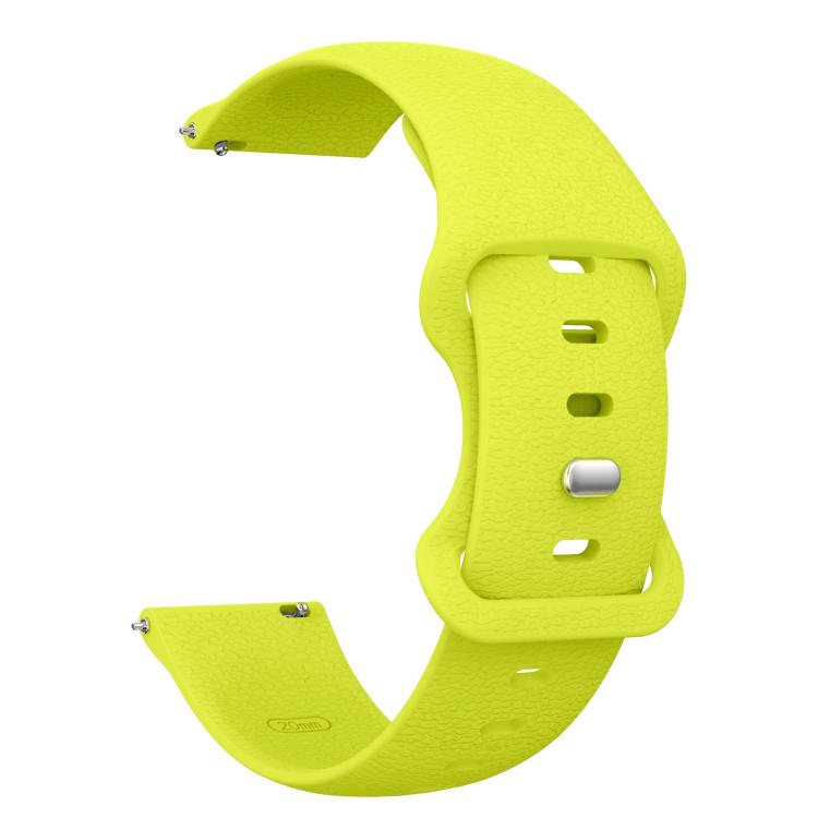 18mm Lychee Texture Butterfly Clasp Solid Color Silicone Watch Band