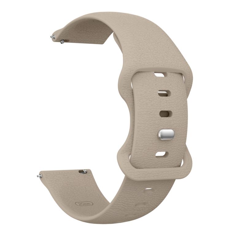 18mm Lychee Texture Butterfly Clasp Solid Color Silicone Watch Band