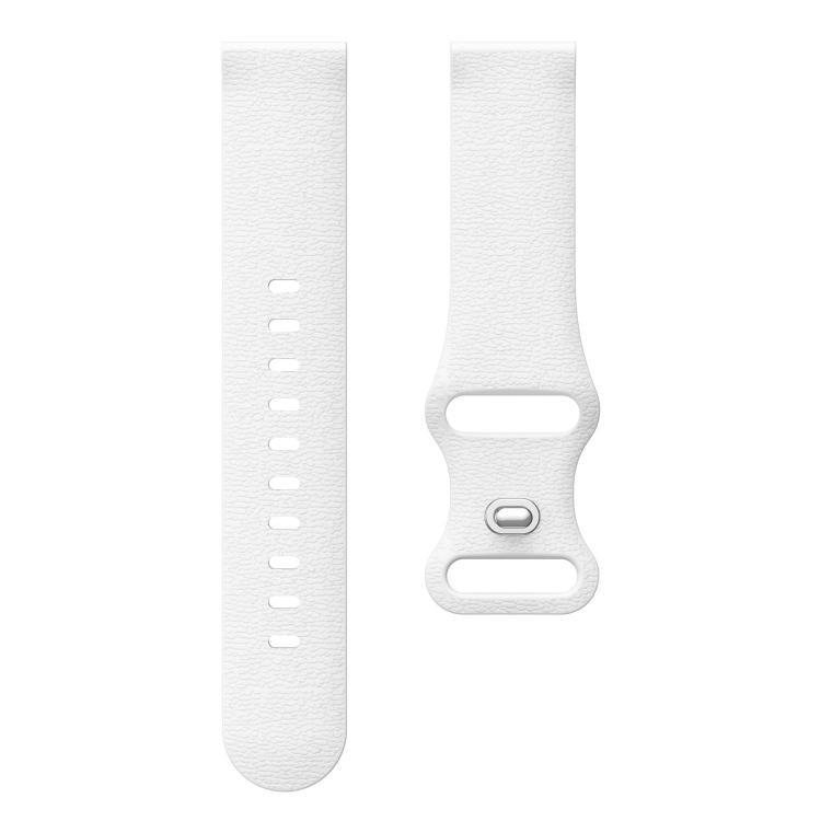 22mm Lychee Texture Butterfly Clasp Solid Color Silicone Watch Band