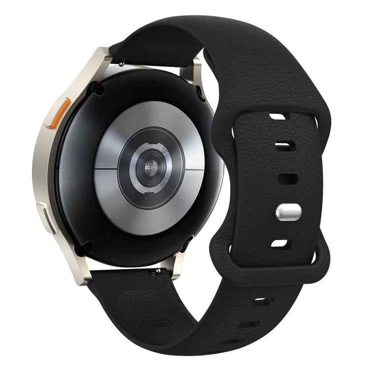 22mm Lychee Texture Butterfly Clasp Solid Color Silicone Watch Band