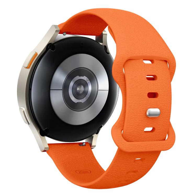 22mm Lychee Texture Butterfly Clasp Solid Color Silicone Watch Band