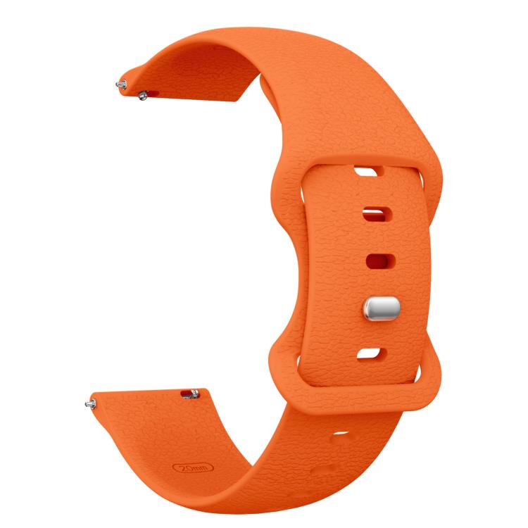 22mm Lychee Texture Butterfly Clasp Solid Color Silicone Watch Band
